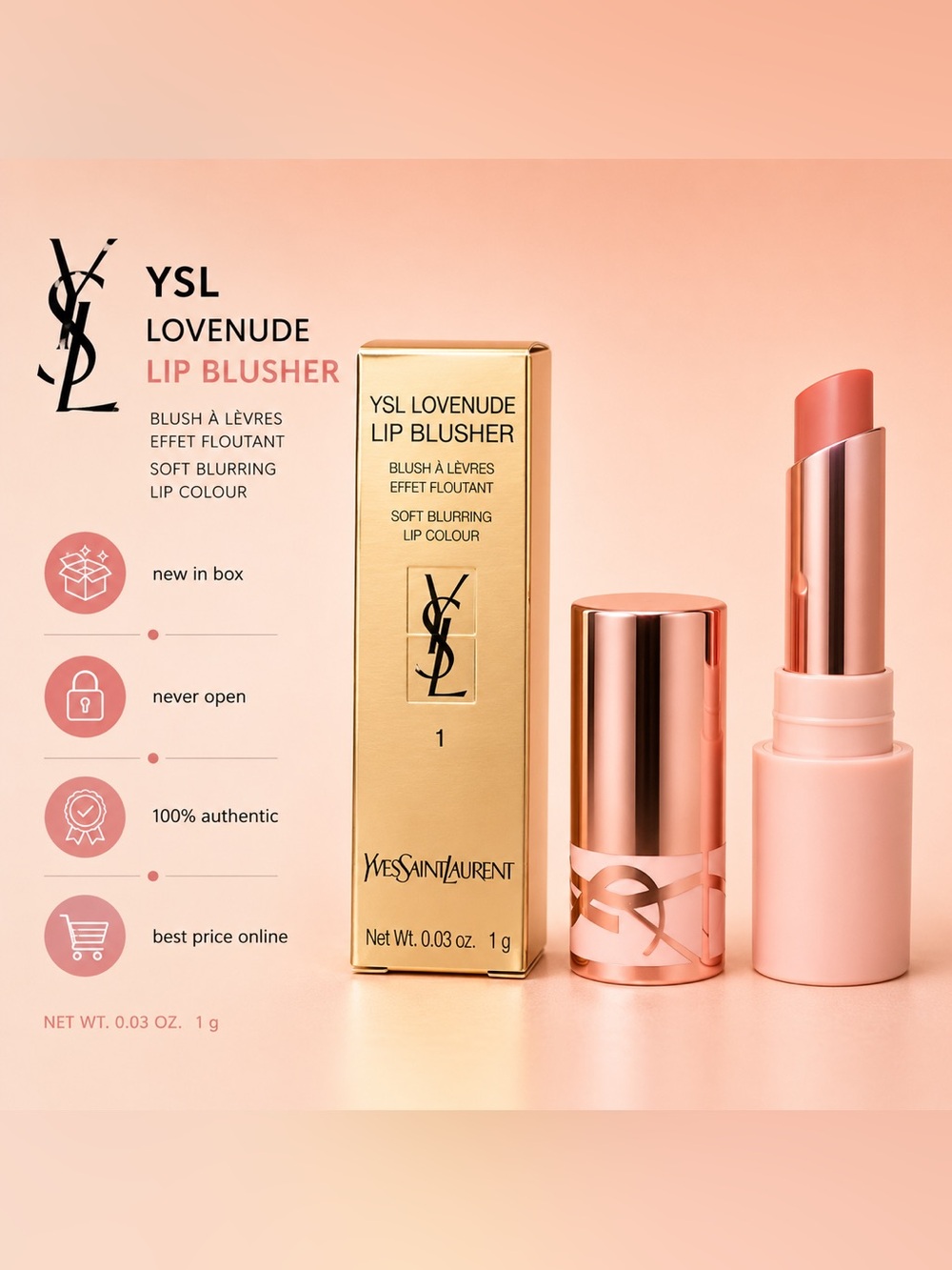Yves Saint Laurent Lip Blusher Stick - Soft Nude Pink